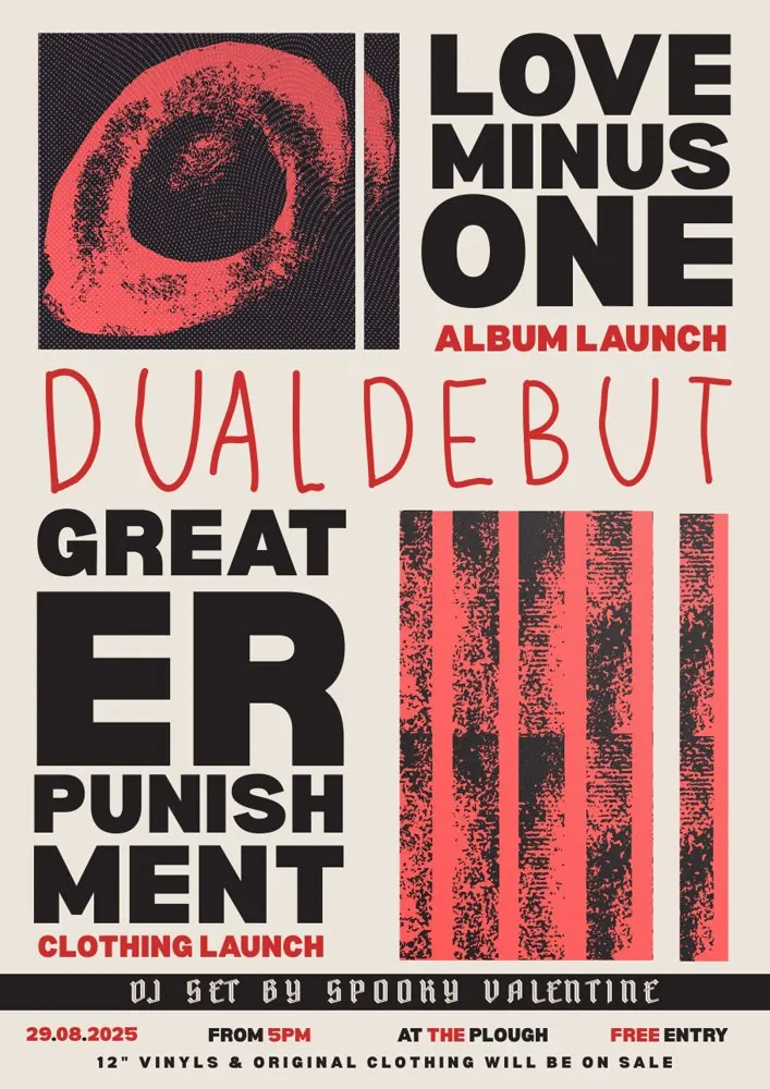 Love Minus One and Greater Punishment launch poster